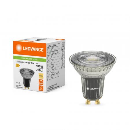 Ledvance GU10 PAR16 Reflektor 36° 8W wie 100W dimmbarer warmweißer Strahler 3000K